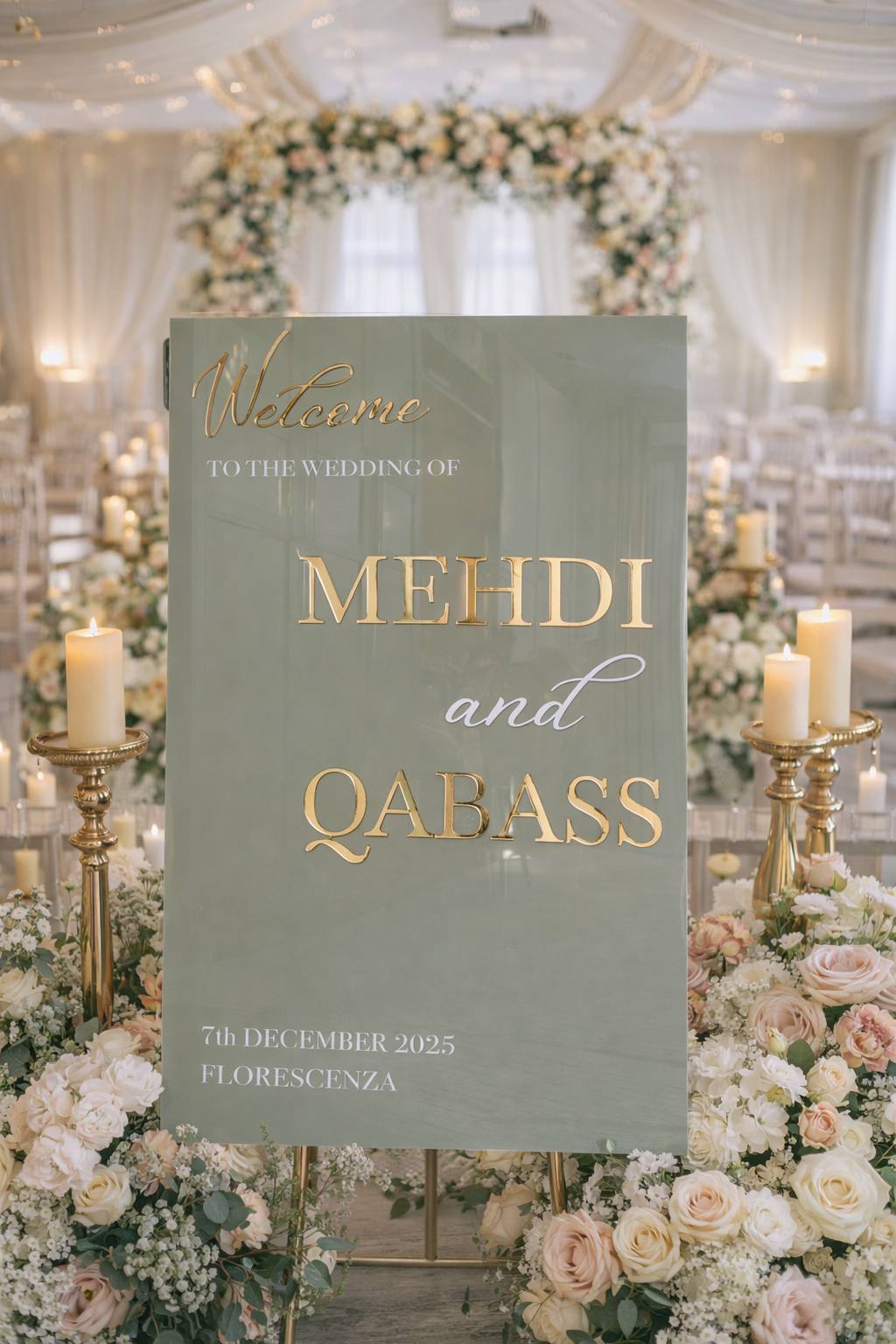 Acrylic wedding welcome sign