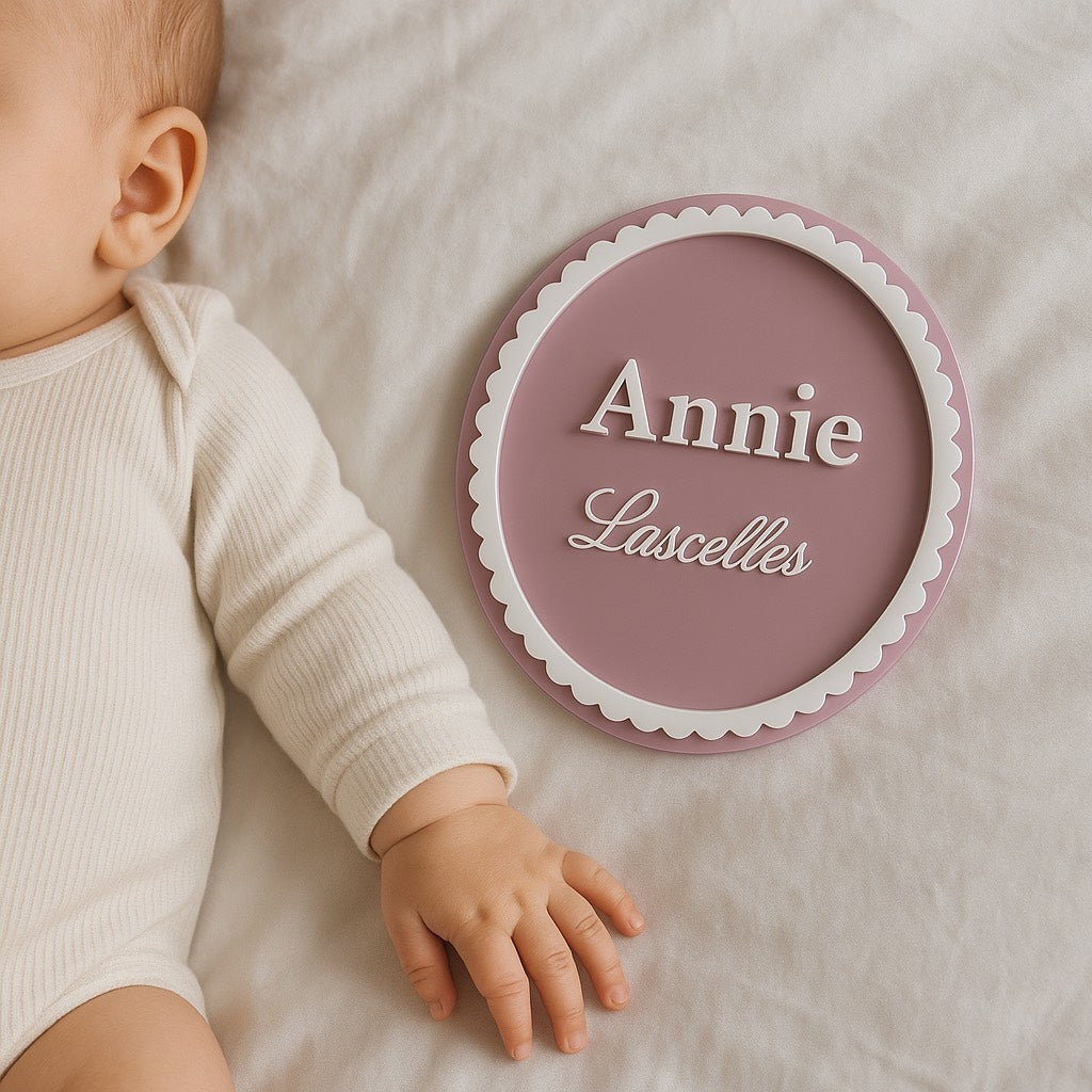 Baby milestone plaques + custom name announcement plaque