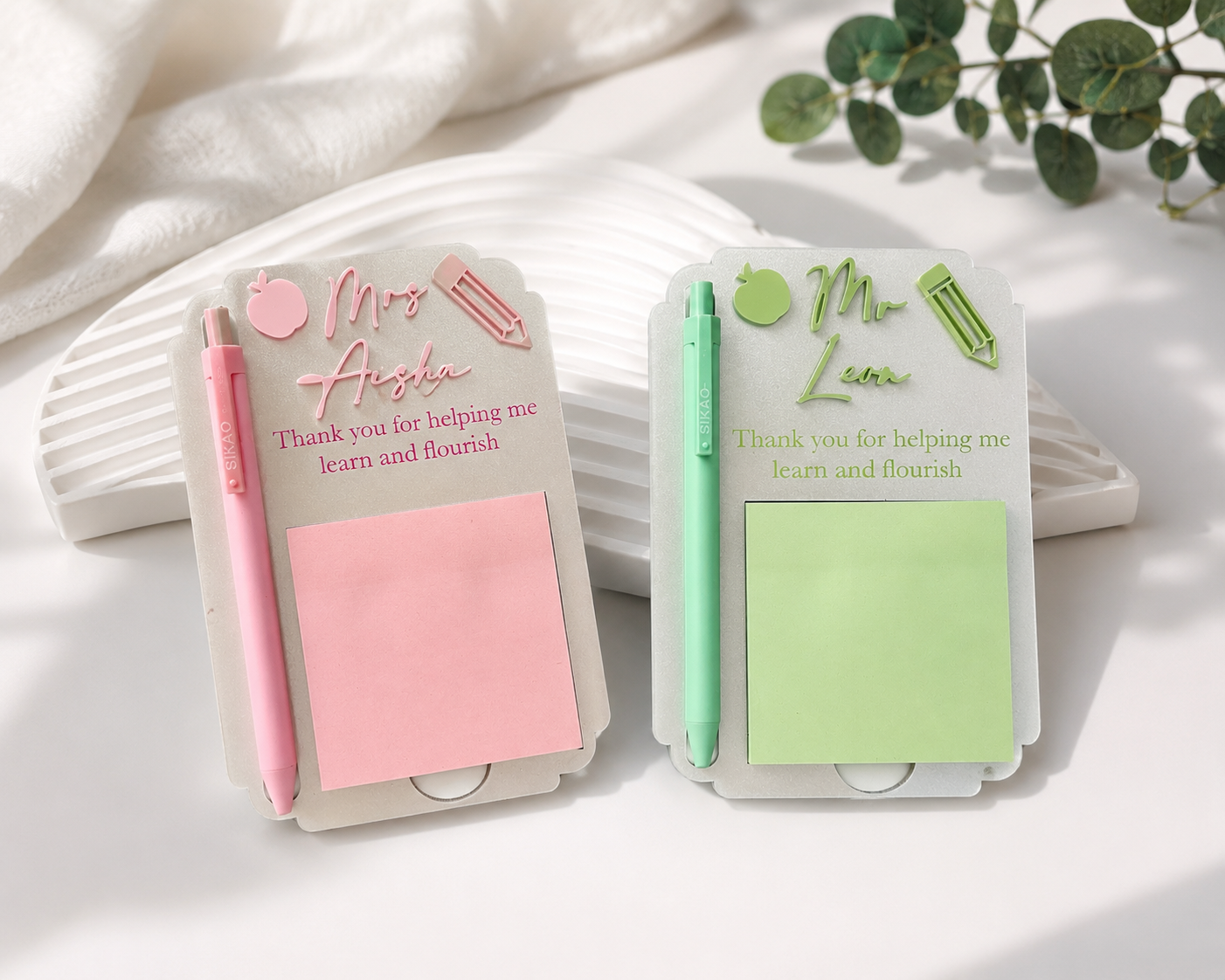 Personalised Teacher Notepad & Pen Holder Gift