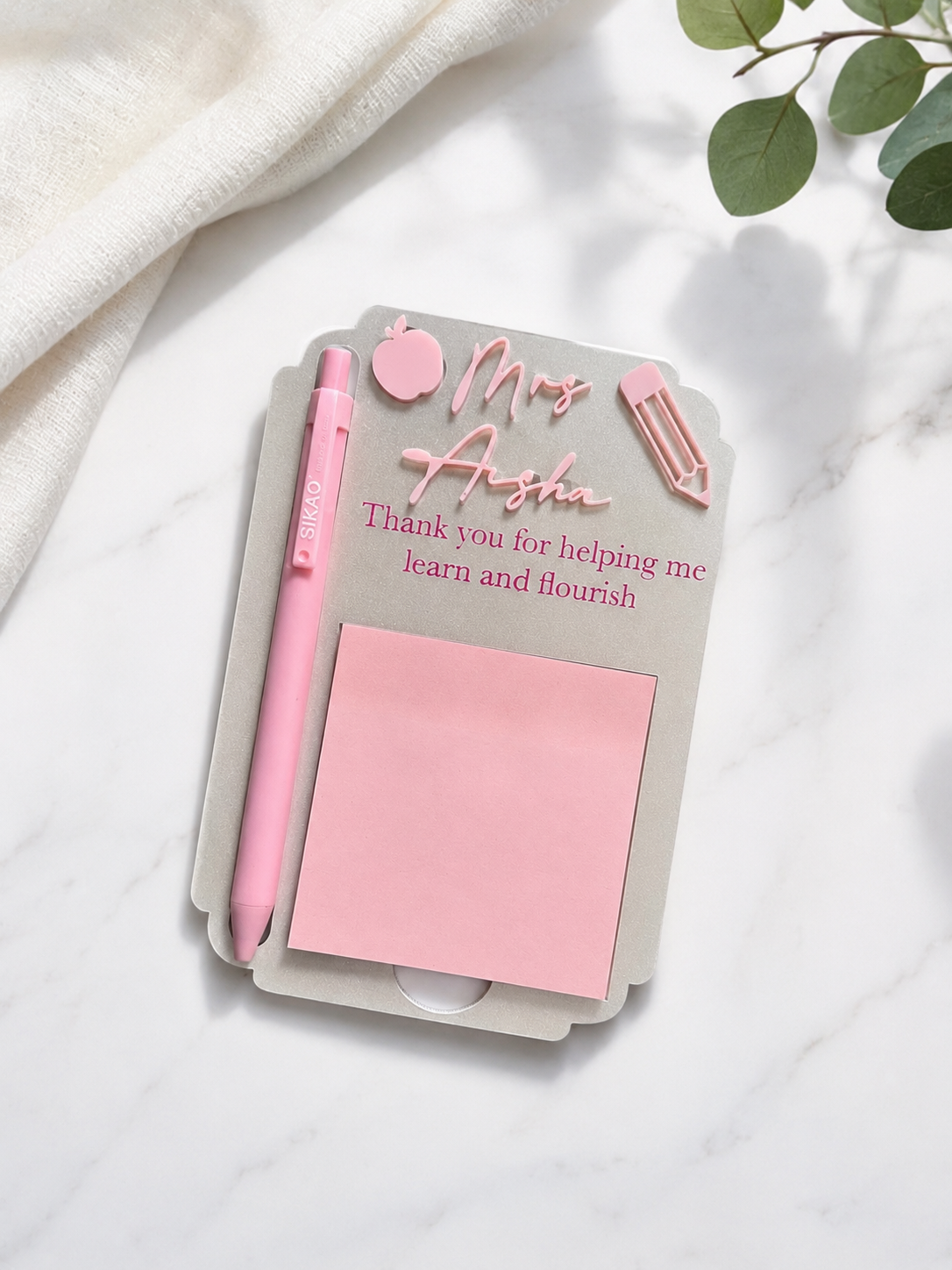 Personalised Teacher Notepad & Pen Holder Gift