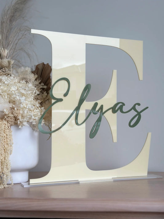 Two layered initial name sign