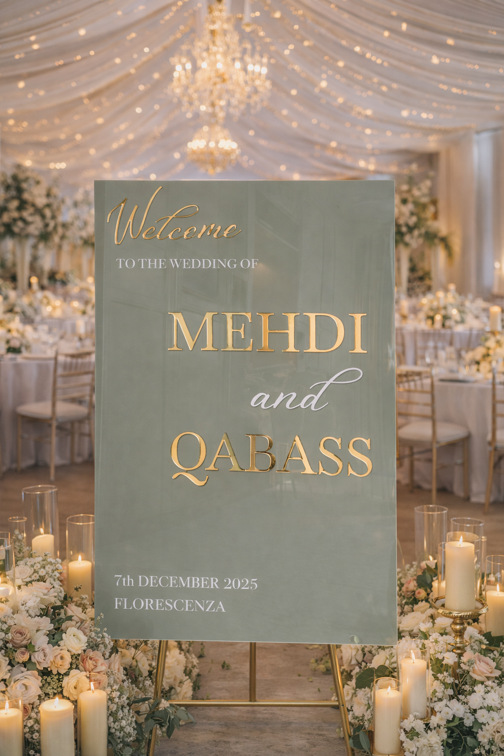 Acrylic wedding welcome sign