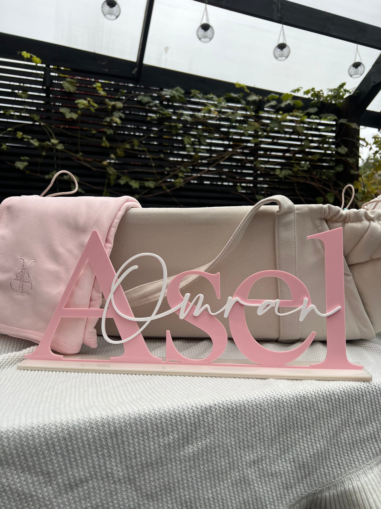 Standing acrylic name sign (with base)