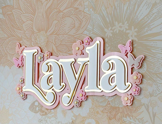 3 layered name sign